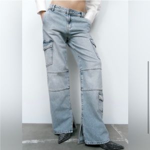 Zara low rise cargo jeans